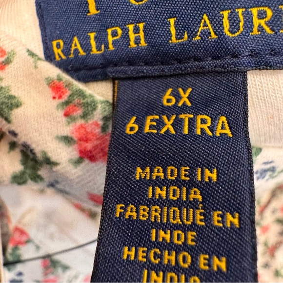 NWT POLO RALPH LAUREN Girls Floral Cotton Ruffle Dress sz 6X Cutout At The Back - Picture 9 of 11